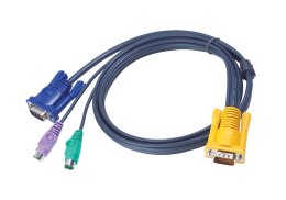 ATEN 2L-5202P kabel KVM Czarny 1,8 m