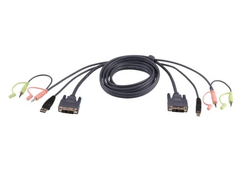 ATEN 2L-7D02U kabel KVM Czarny 1,8 m