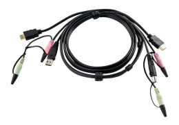 ATEN 2L-7D02UH kabel KVM Czarny 1,8 m