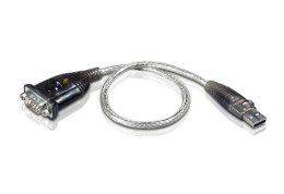 ATEN UC232A-AT kabel równoległy Stal nierdzewna, Przezroczysty, Czarny 0,35 m USB Typu-A DB-9