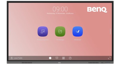 BenQ RE8603 Interaktywny płaski panel 2,18 m (86") LED 400 cd/m² 4K Ultra HD Czarny Ekran dotykowy Procesor wbudowany Android 11