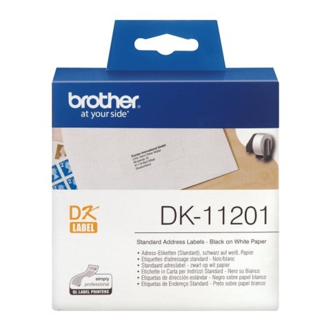 Brother DK-11201 taśmy do etykietowania Czarny na białym