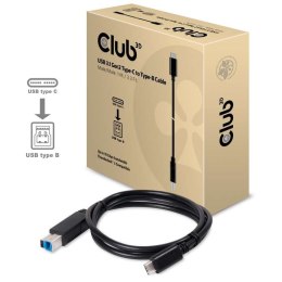 CLUB3D USB 3.1 Gen2 Type-C to Type-B Cable Male/Male, 1 M./ 3.3 Ft.