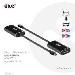 CLUB3D CAC-1186 adapter kablowy 0,15 m Mini DisplayPort HDMI Typu A (Standard) Czarny