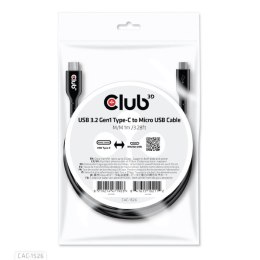 CLUB3D CAC-1526 kabel USB 1 m USB 3.2 Gen 1 (3.1 Gen 1) USB C Micro-USB B Czarny