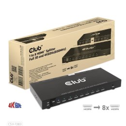 CLUB3D CSV-1383 rozgałęziacz telewizyjny HDMI 8x HDMI