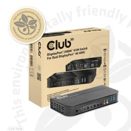 CLUB3D CSV-7210 przełącznik KVM Czarny