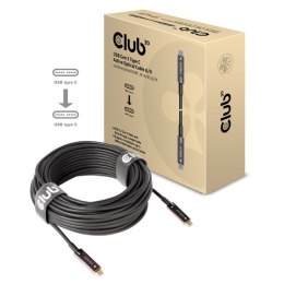 CLUB3D USB3.2 G2 TYPE-C ACT. OPT. A/V M/M 20M kabel USB USB 3.2 Gen 2 (3.1 Gen 2) USB C Czarny