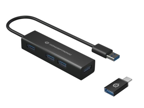 Conceptronic HUBBIES06B huby i koncentratory USB 3.2 Gen 1 (3.1 Gen 1) Type-A 5000 Mbit/s Czarny