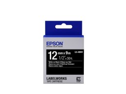 Epson Label Cartridge Vivid LK-4BWV White/Black Label Tape 12mm (9m)