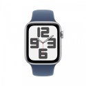 Apple Watch SE GPS, koperta 44 mm z aluminium w kolorze srebrnym z paskiem sportowym w kolorze denim - rozmiar M/L