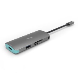 I-tec Metal C31NANODOCKPD stacja dokująca Przewodowa USB 3.2 Gen 1 (3.1 Gen 1) Type-C Srebrny, Turkusowy