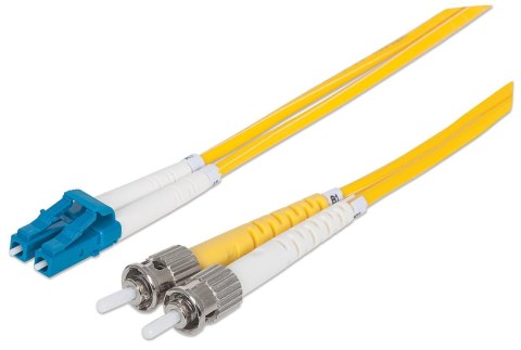 Intellinet 750011 kabel optyczny 2 m LC ST OS2 Żółty