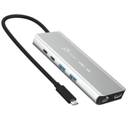 J5create JCD403-N huby i koncentratory USB Type-C 10000 Mbit/s Szary