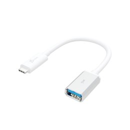 J5create JUCX05 kabel USB 0,1 m USB 3.2 Gen 2 (3.1 Gen 2) USB C USB A Srebrny, Biały