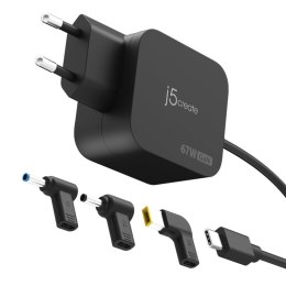 J5create JUP1565DCE3A-EN adapter zasilający/ inwentor Uniwersalne 67 W Czarny