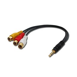 Lindy 35539 złącze kompozytowe 0,25 m 3.5mm 3 x RCA Czarny