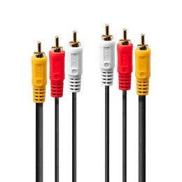 Lindy 35691 złącze kompozytowe 2 m 3 x RCA Czarny