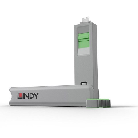 Lindy 40426 bloker portów Blokada portu + klucz USB Type-C Zielony 5 szt.