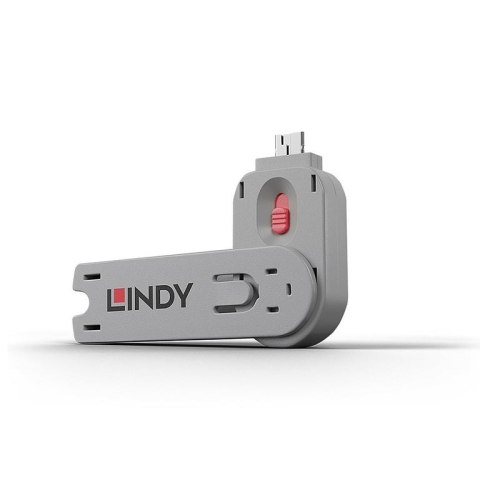 Lindy 40620 bloker portów Klucz blokady portu USB Typu-A Różowy Kopolimer akrylonitrylo-butadieno-styrenowy (ABS) 1 szt.