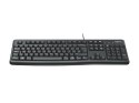 Logitech K120 Corded Keyboard klawiatura USB QWERTY Amerykański międzynarodowy Czarny