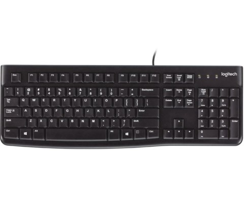 Logitech K120 Corded Keyboard klawiatura USB QWERTY British English Czarny