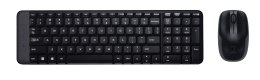 Logitech Wireless Combo MK220 klawiatura Dołączona myszka Biuro RF Wireless QWERTY Amerykański międzynarodowy Czarny