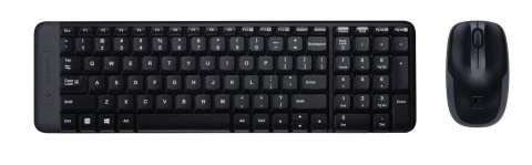 Logitech Wireless Combo MK220 klawiatura Dołączona myszka Biuro RF Wireless QWERTY Amerykański międzynarodowy Czarny