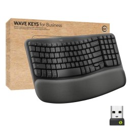 Logitech Wave Keys for Business klawiatura RF Wireless + Bluetooth QWERTY Amerykański międzynarodowy Grafitowy