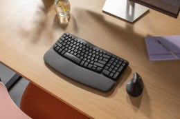 Logitech Wave Keys klawiatura Biuro RF Wireless + Bluetooth AZERTY Belgijski Grafitowy