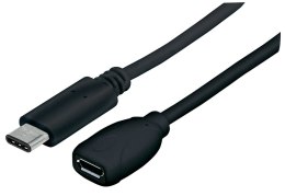 Manhattan Hi-Speed USB C, 15cm kabel USB 0,15 m USB 2.0 Micro-USB B Czarny