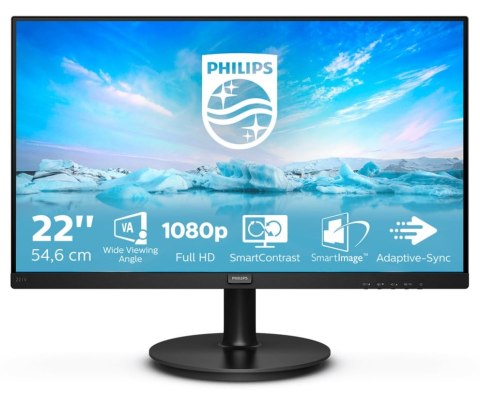 Philips V Line 221V8A/00 LED display 54,6 cm (21.5") 1920 x 1080 px Full HD Czarny