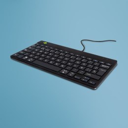 R-Go Tools Ergonomiczna R-Go Compact Break klawiatura, z oprogramowaniem do robienia przerw, QWERTY (ES), przewodowa, czarna