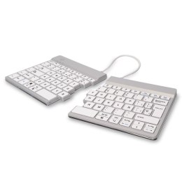 R-Go Tools Ergonomiczna R-Go Split Break klawiatura, z oprogramowaniem do robienia przerw, QWERTY (ES), Bluetooth, biała