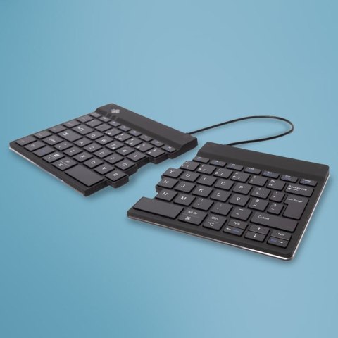 R-Go Tools ErgonomicznaR-Go Split Break klawiatura, z oprogramowaniem do robienia przerw, QWERTY (PT), Bluetooth, czarna