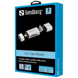 Sandberg Card Reader USB-C+USB+MicroUSB