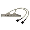 StarTech USBPLATE zmieniacz płci / kabli 2 x IDC 2 x USB A Srebrny