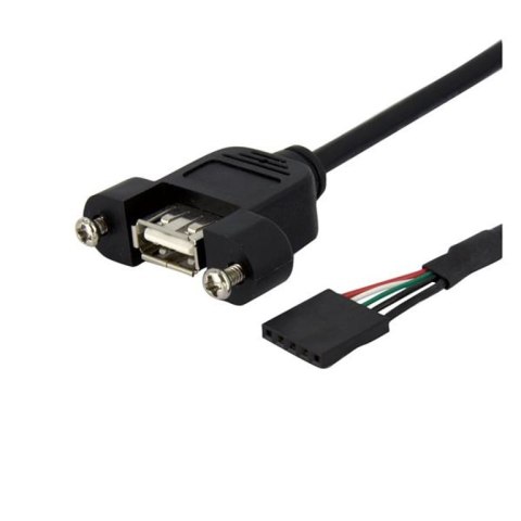 StarTech 30 cm Inbouwpaneel USB Kabel - USB A naar Moederbord Aansluitkabel F/F kabel USB 0,3 m Czarny