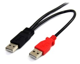 StarTech USB2HABMY6 kabel USB 1,8 m USB 2.0 Mini-USB B 2 x USB A Czarny, Czerwony