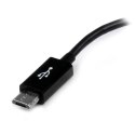 StarTech UUSBOTG kabel USB 0,127 m USB 2.0 Micro-USB B USB A Czarny