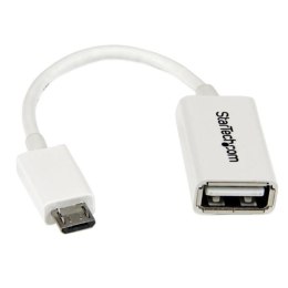 StarTech UUSBOTGW kabel USB 0,127 m USB 2.0 Micro-USB B USB A Biały