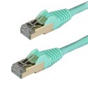 StarTech 6ASPAT50CMAQ kabel sieciowy Turkusowy 0,5 m Cat6a U/FTP (STP)