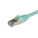 StarTech 6ASPAT50CMAQ kabel sieciowy Turkusowy 0,5 m Cat6a U/FTP (STP)