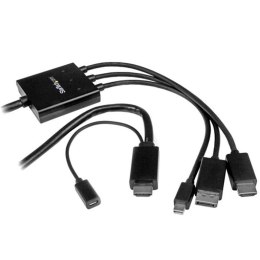 StarTech DPMDPHD2HD adapter kablowy 2 m DisplayPort + Mini DisplayPort + HDMI HDMI + USB Czarny