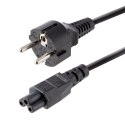 StarTech 753E-3M-POWER-LEAD kabel zasilające Czarny CEE7/7 C5 panel