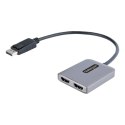 StarTech MST14DP122HD adapter kablowy 0,3 m DisplayPort 2 x HDMI Czarny, Szary