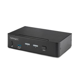 StarTech D86A2-2-PORT-8K-KVM przełącznik KVM Czarny