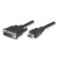 Techly 1.8m HDMI - DVI-D M/M 1,8 m Czarny