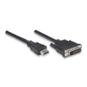 Techly 1.8m HDMI - DVI-D M/M 1,8 m Czarny