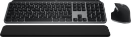 Logitech MX Keys S Combo for Mac klawiatura Dołączona myszka Dom/Biuro RF Wireless + Bluetooth QWERTZ Niemiecki Aluminium, Czarn